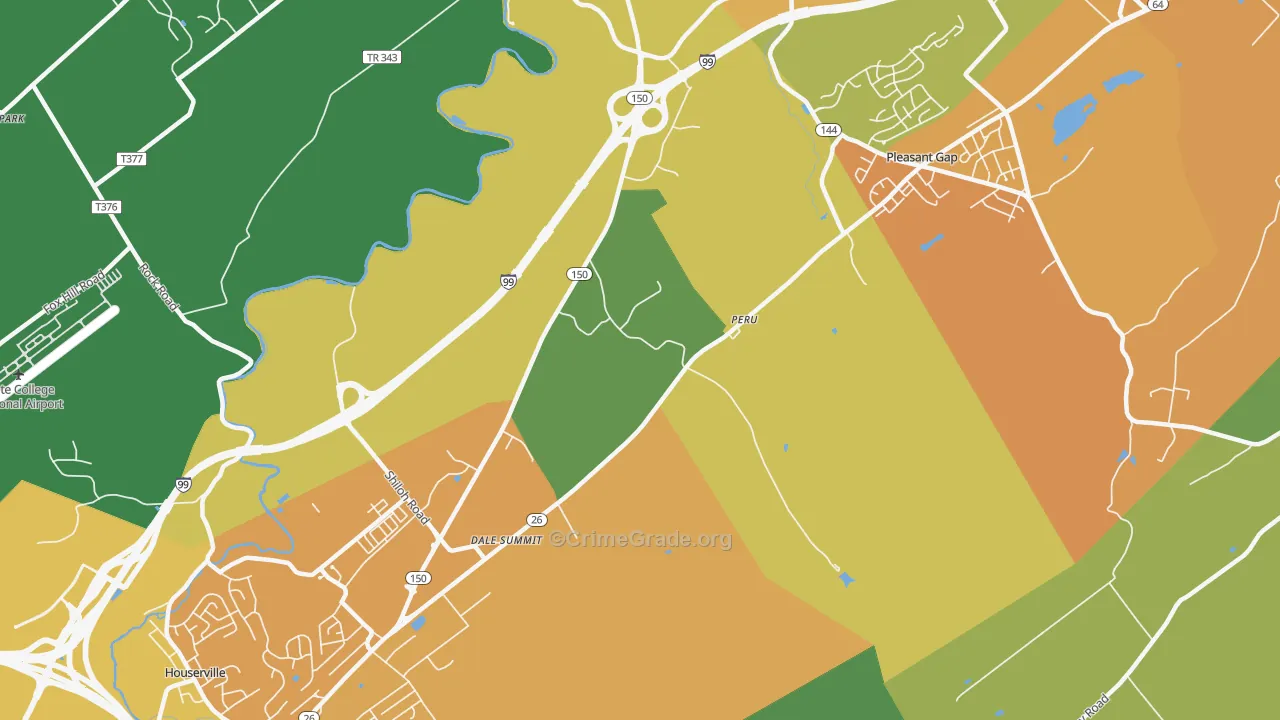 Dale Summit, PA Map of Burglary Rates