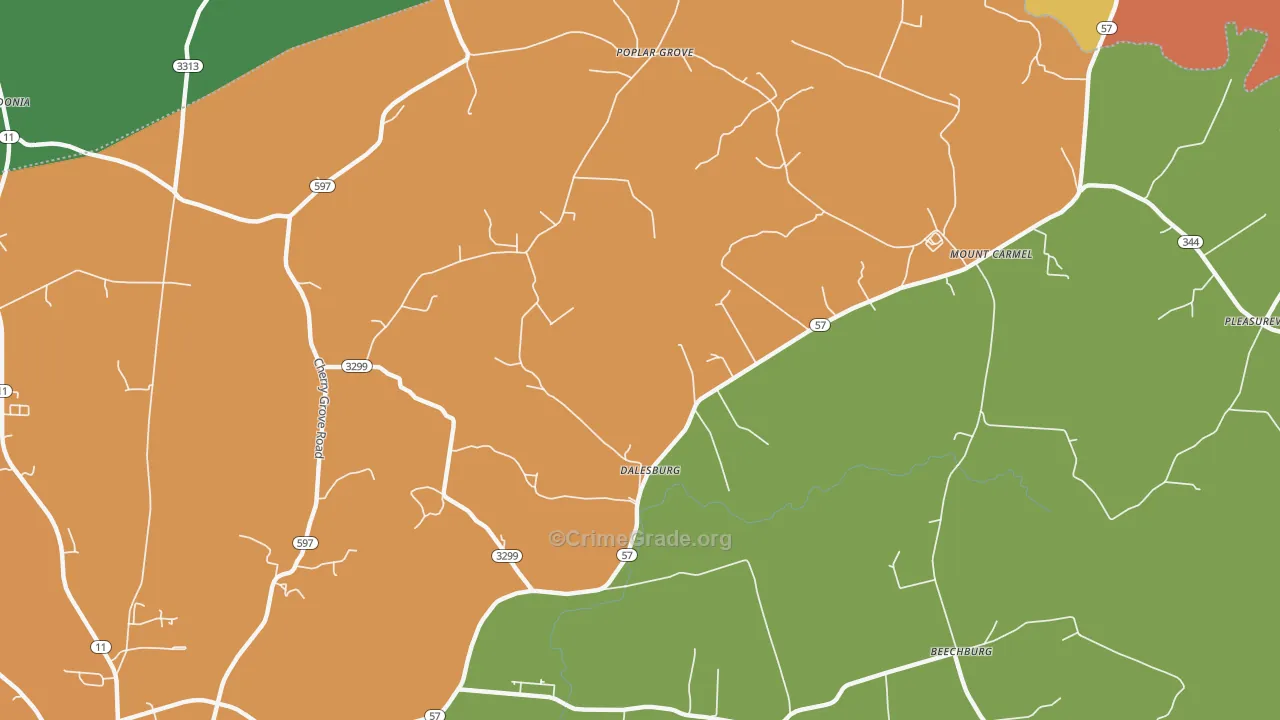 Dalesburg, KY Map of Burglary Rates