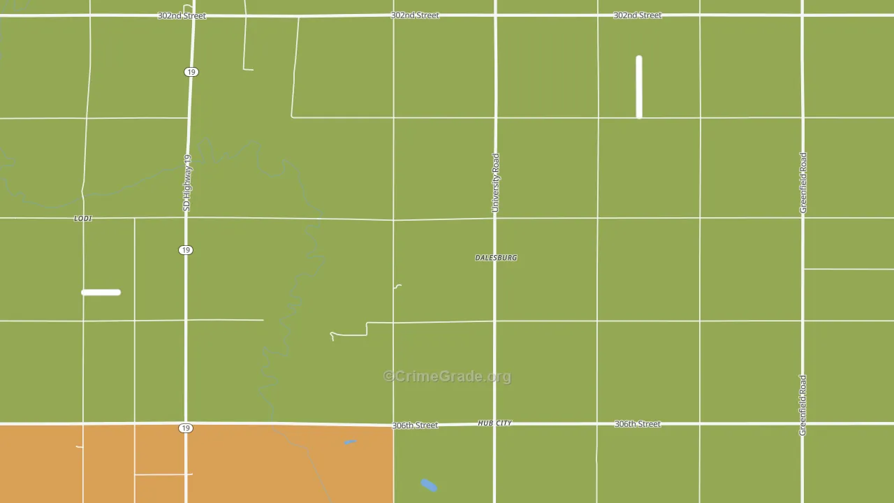Dalesburg, SD Map of Burglary Rates