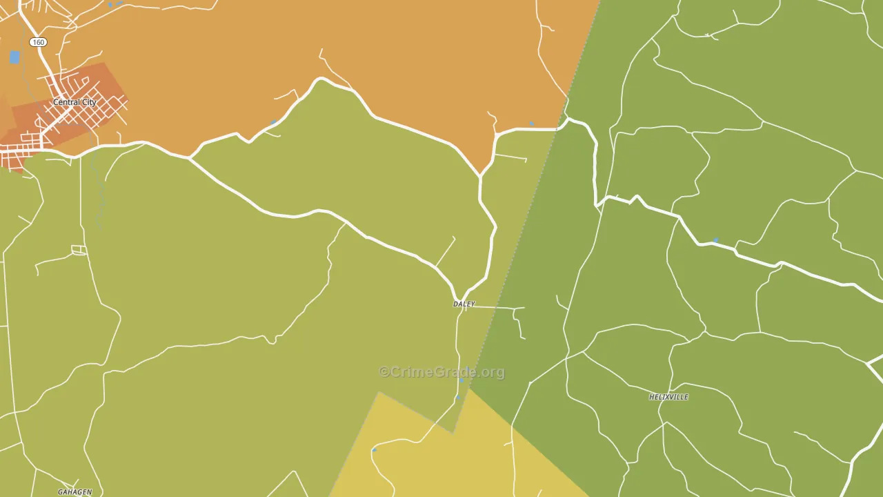 Daley, PA Map of Burglary Rates