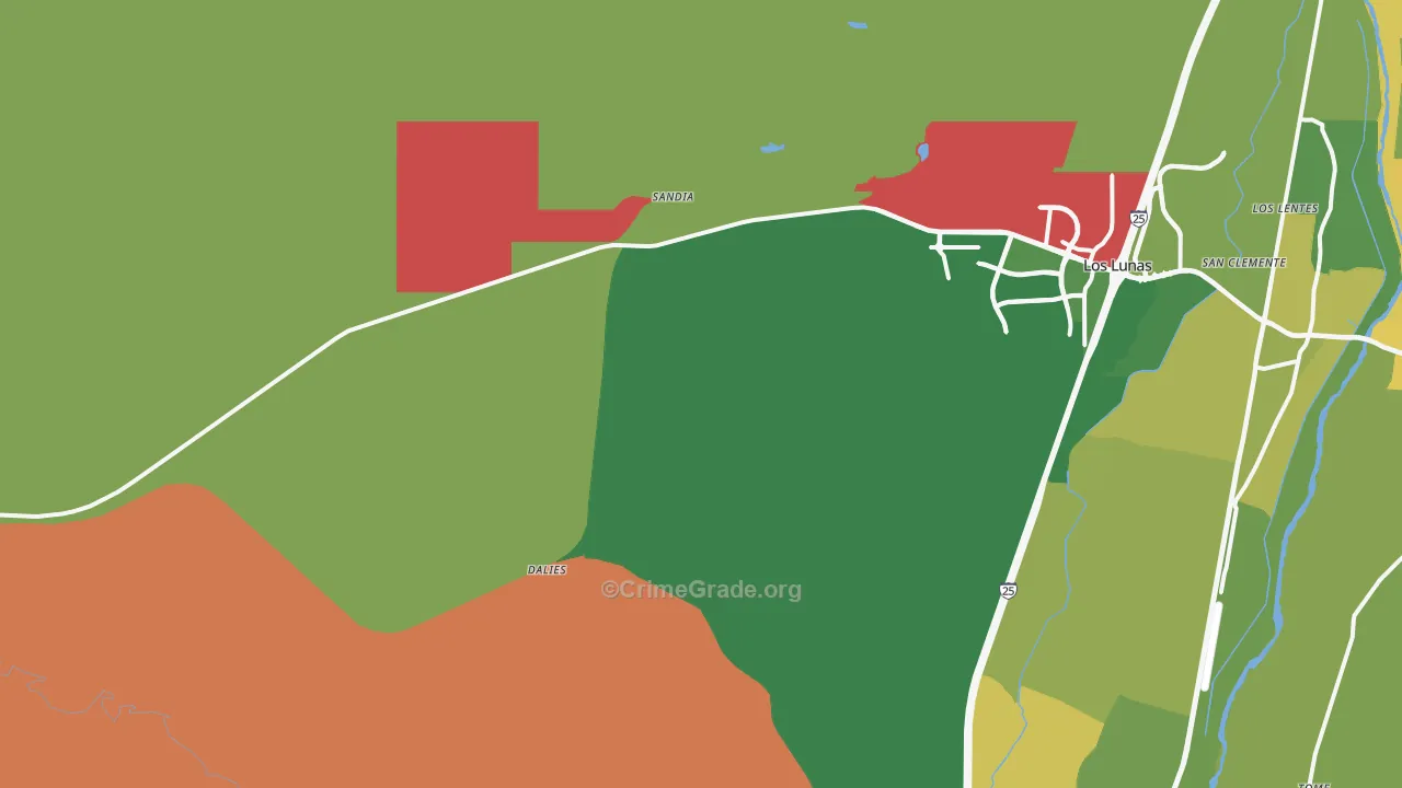 Dalies, NM Map of Burglary Rates