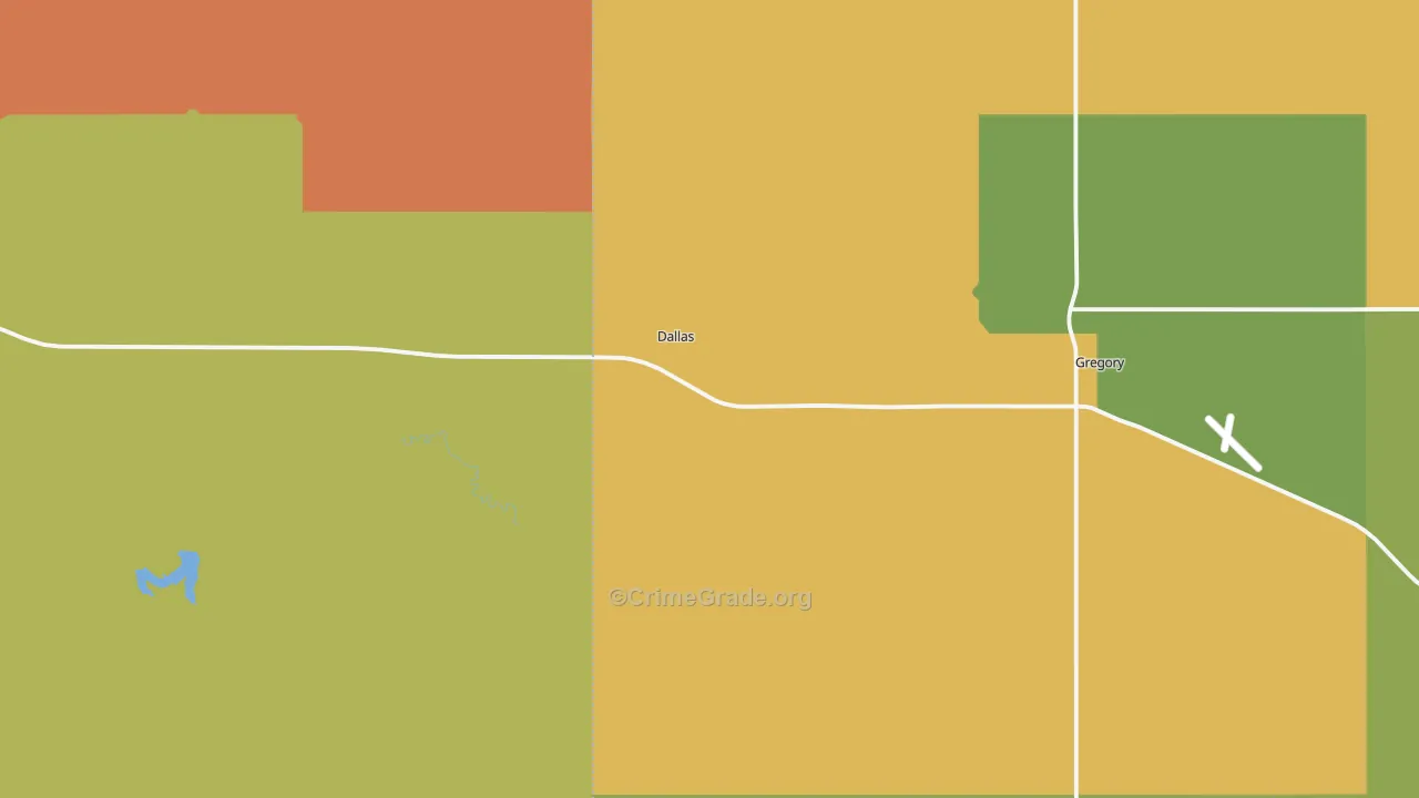 Dallas, SD Map of Burglary Rates