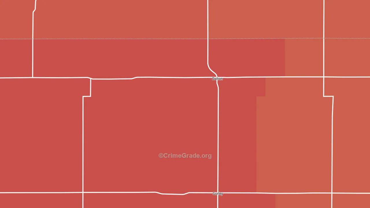 Dalton, NE Map of Burglary Rates