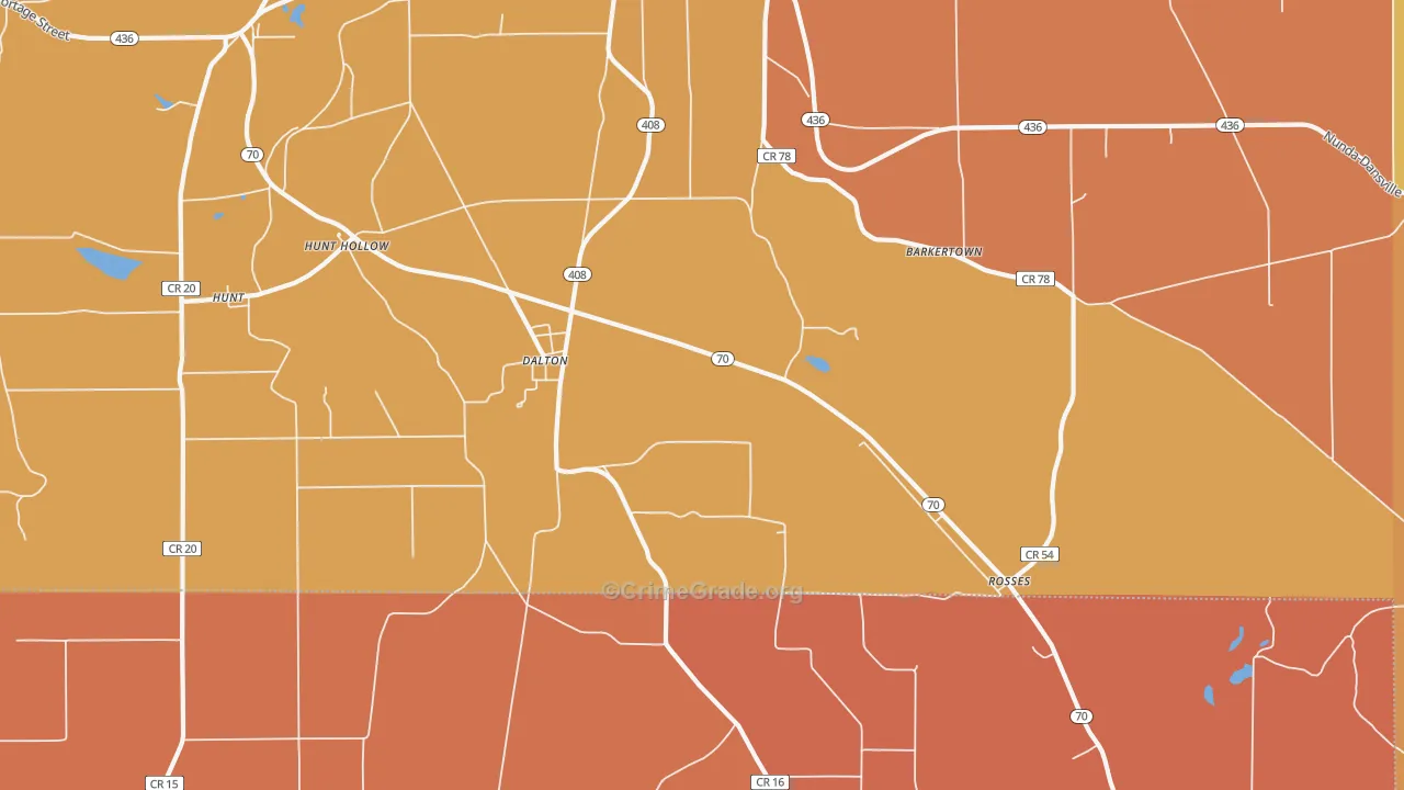 Dalton, NY Map of Burglary Rates
