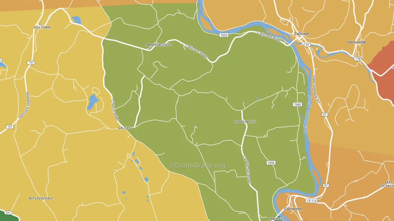 Damascus, PA Map of Burglary Rates