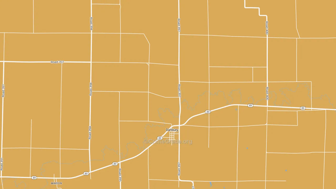 Danbury, NE Map of Burglary Rates
