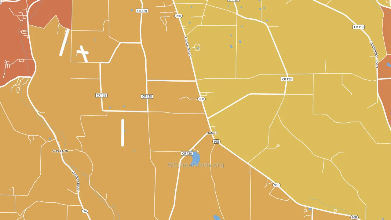 Danby, NY Map of Burglary Rates