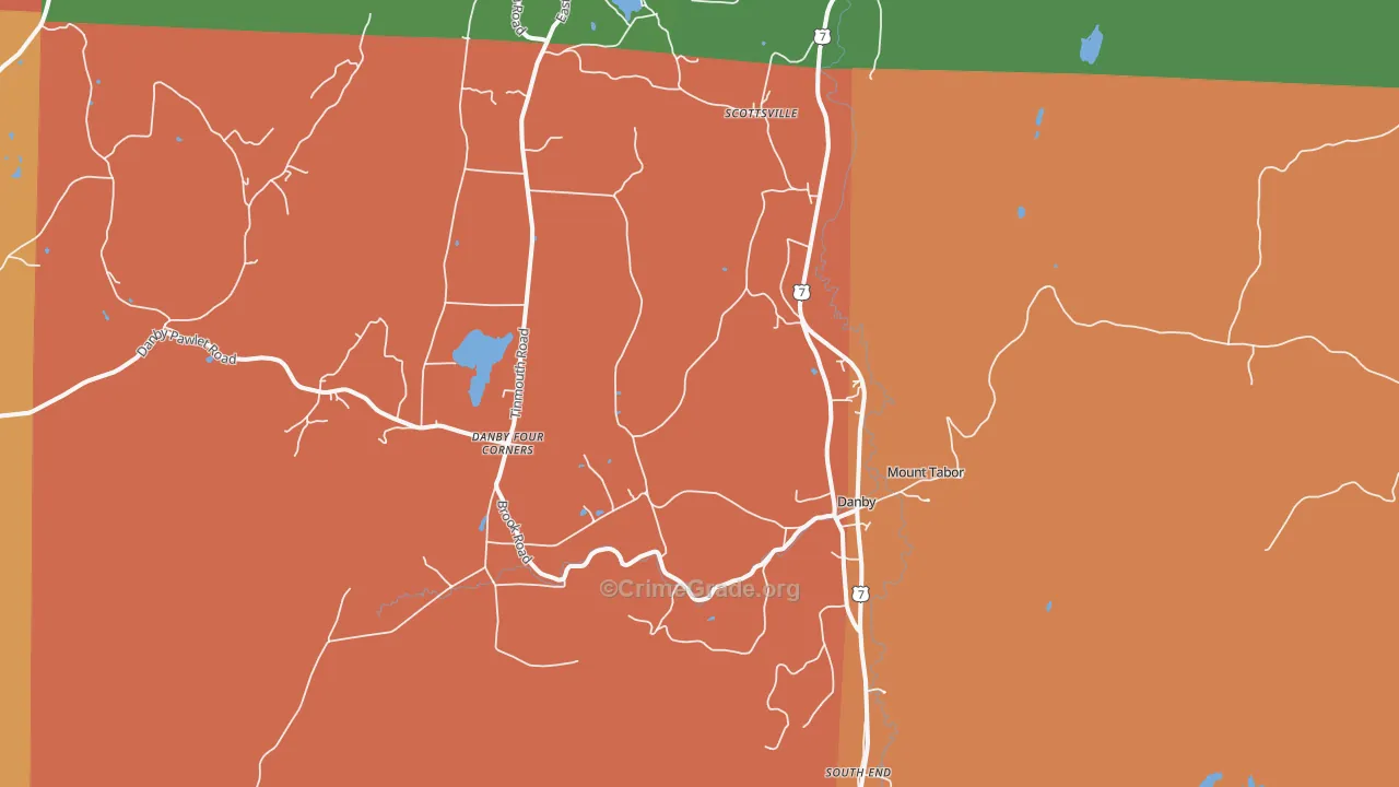 Danby, VT Map of Burglary Rates