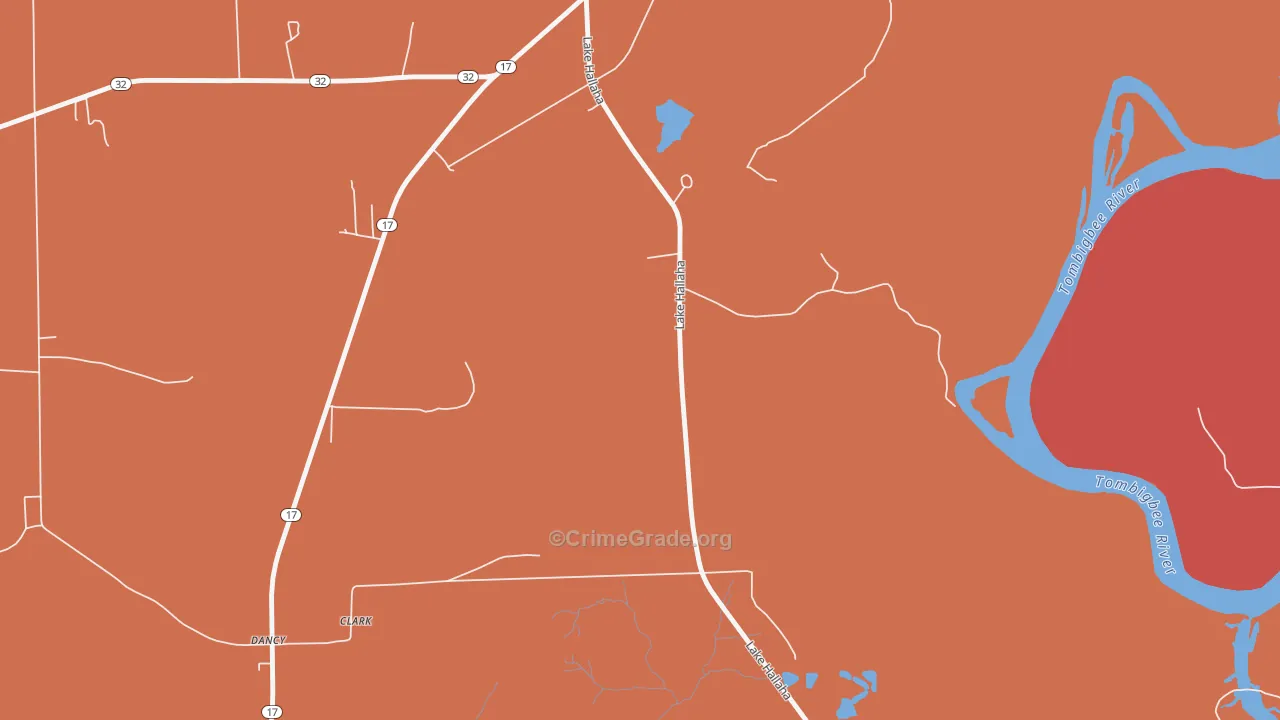 Dancy, AL Map of Burglary Rates