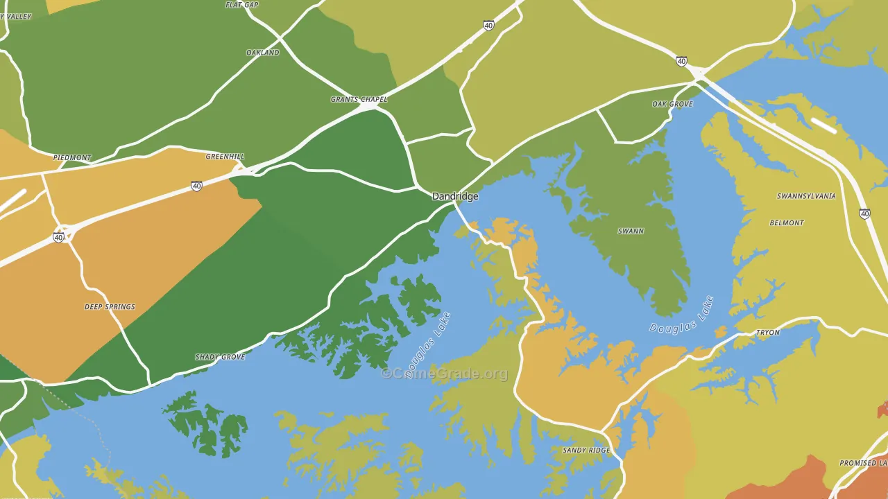 Dandridge, TN Map of Burglary Rates