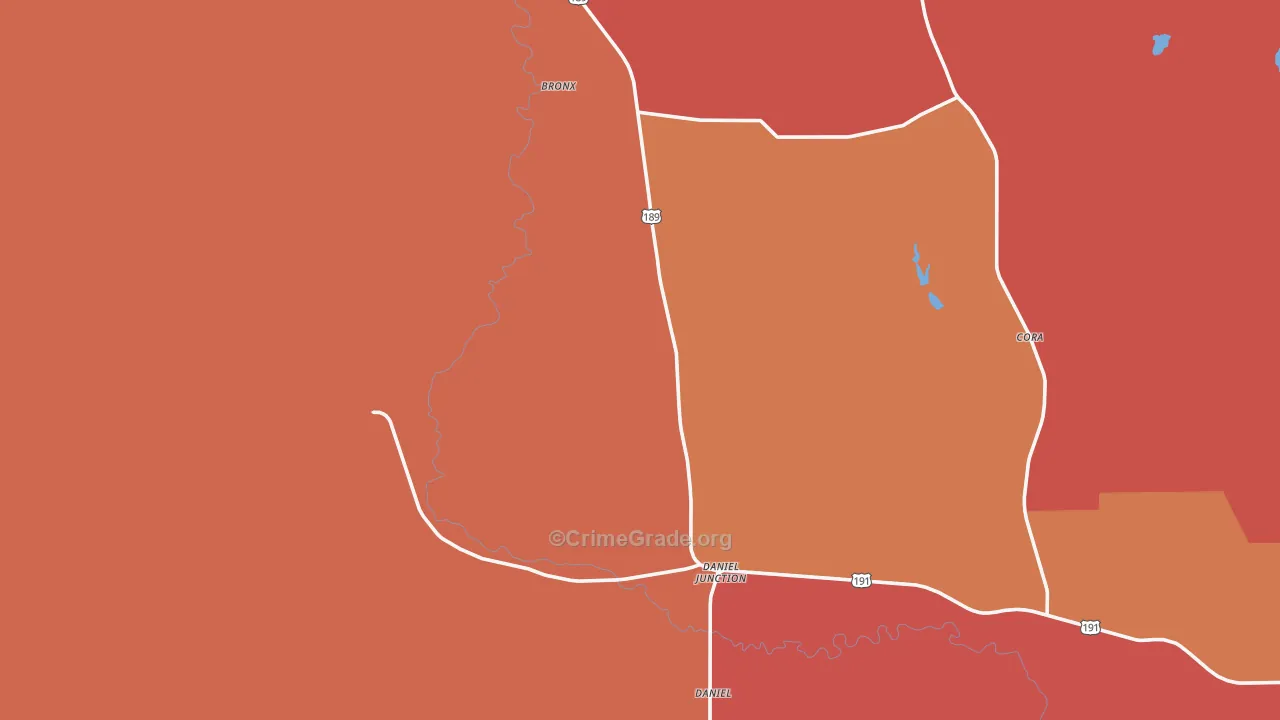Daniel, WY Map of Burglary Rates