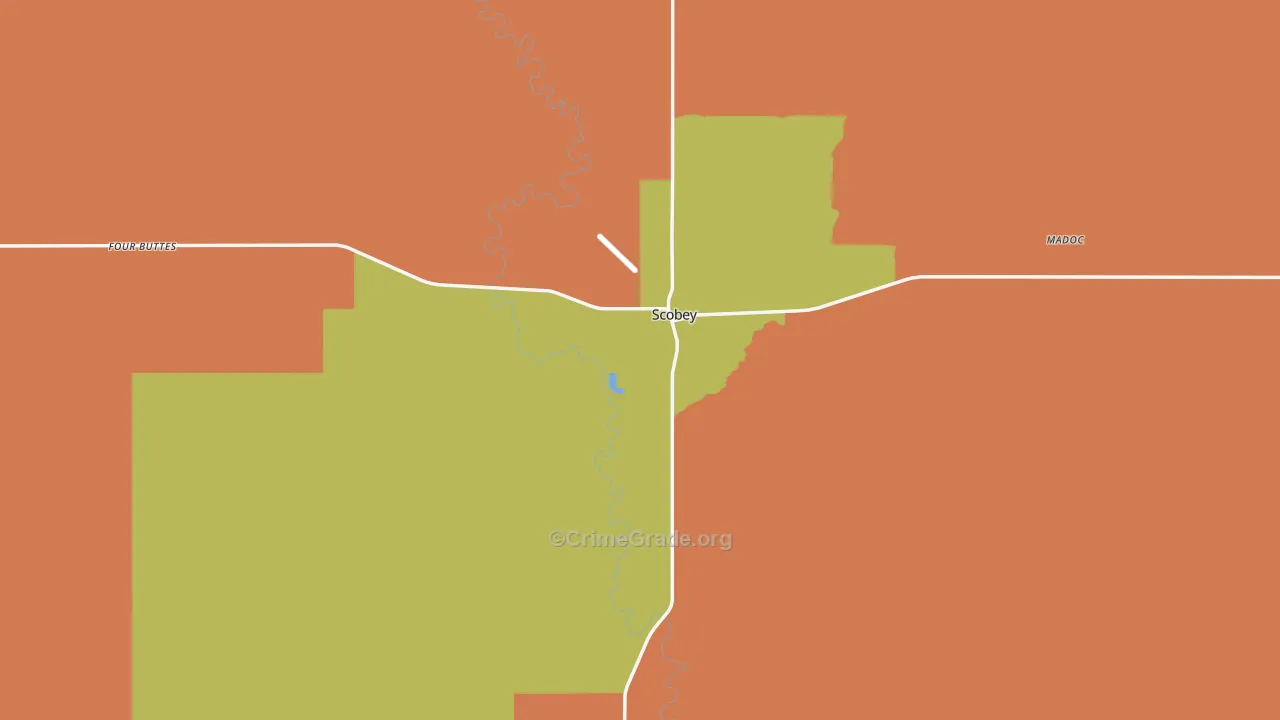 Daniels County, MT Map of Burglary Rates