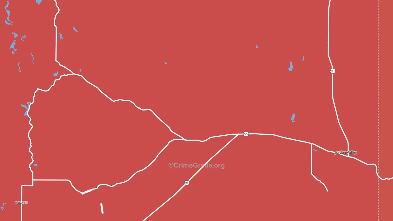 Danner, OR Map of Burglary Rates