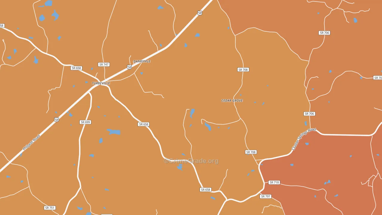 Danripple, VA Map of Burglary Rates