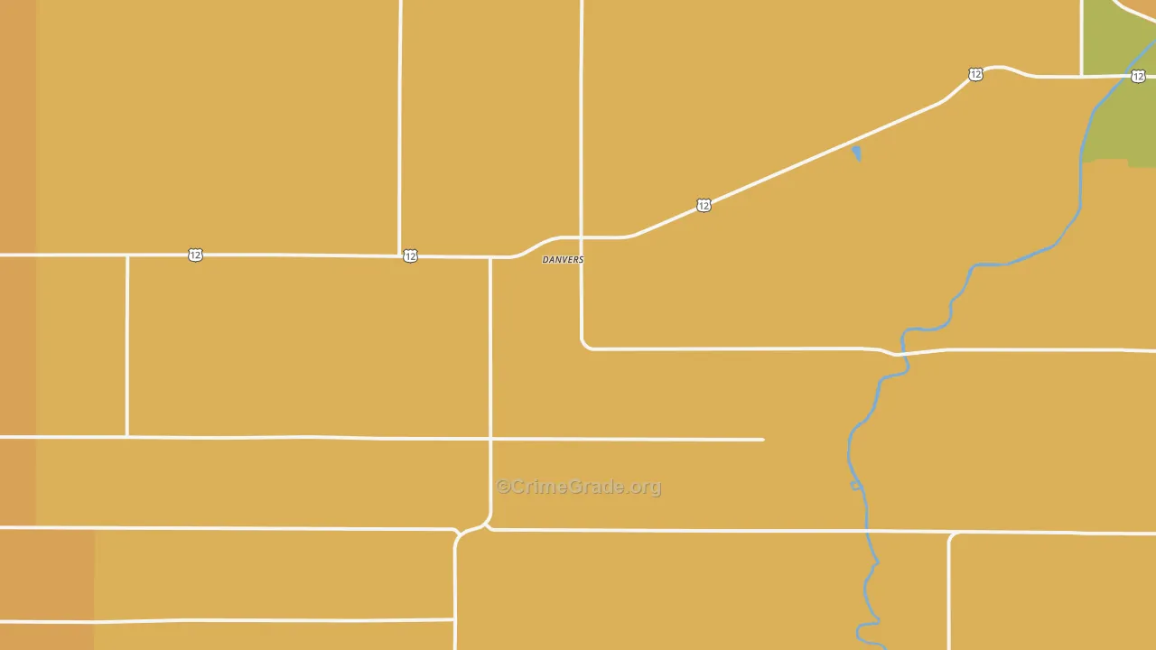 Danvers, MN Map of Burglary Rates