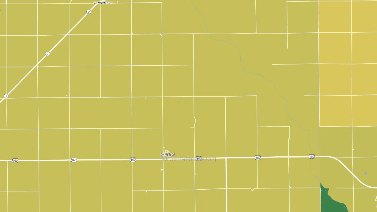 Danville, KS Map of Burglary Rates