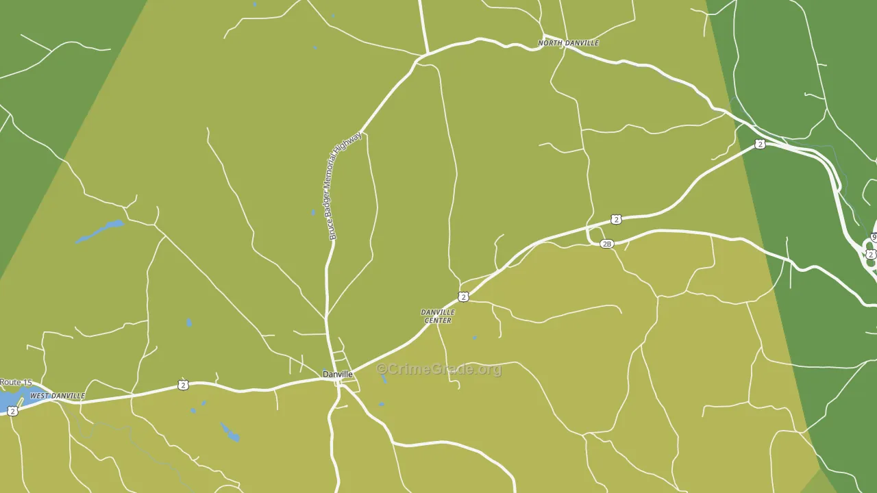 Danville, VT Map of Burglary Rates