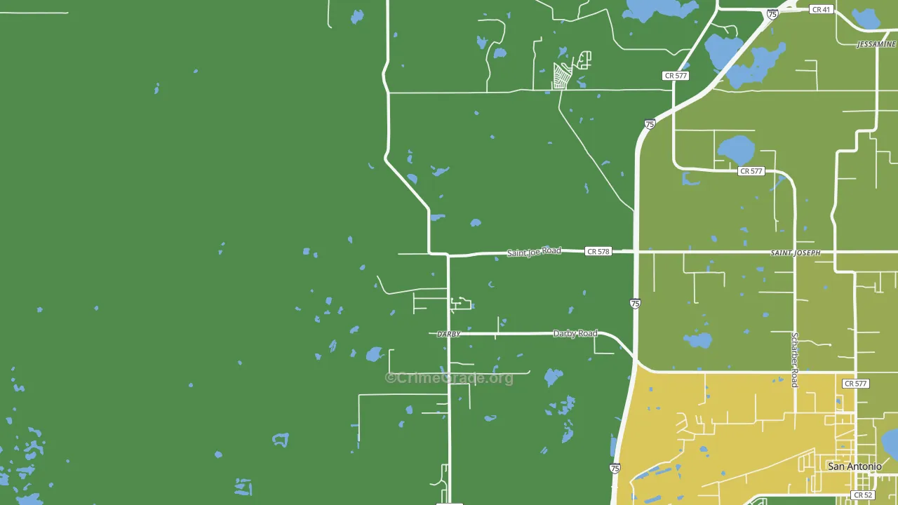 Darby, FL Map of Burglary Rates