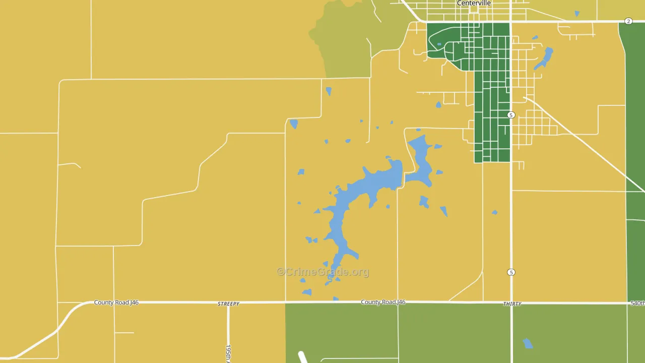 Darbyville, IA Map of Burglary Rates