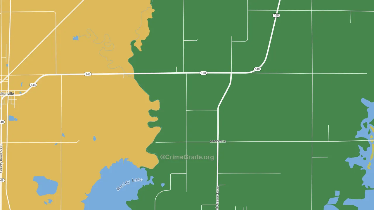 Dareville, IL Map of Burglary Rates