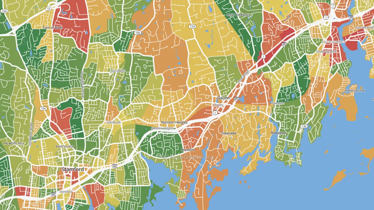 Darien, CT Map of Burglary Rates
