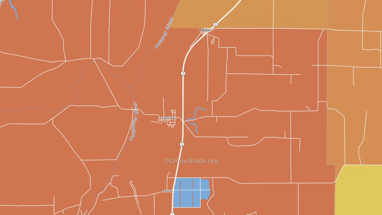 Darling, MS Map of Burglary Rates