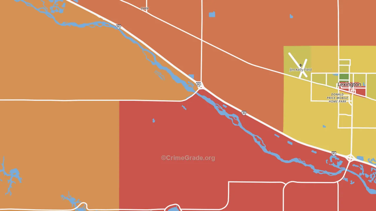 Darr, NE Map of Burglary Rates