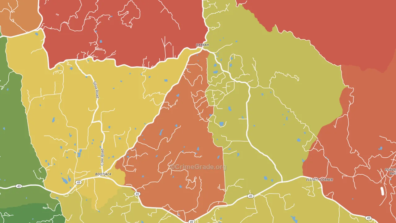 Darrah, CA Map of Burglary Rates