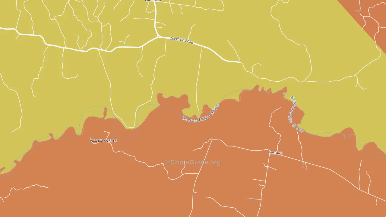 Darrington, MS Map of Burglary Rates