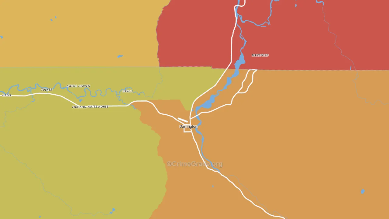 Darrington, WA Map of Burglary Rates