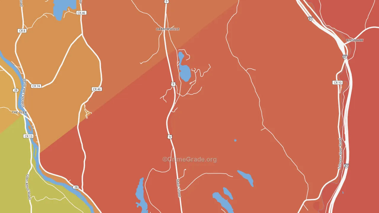 Darrowsville, NY Map of Burglary Rates