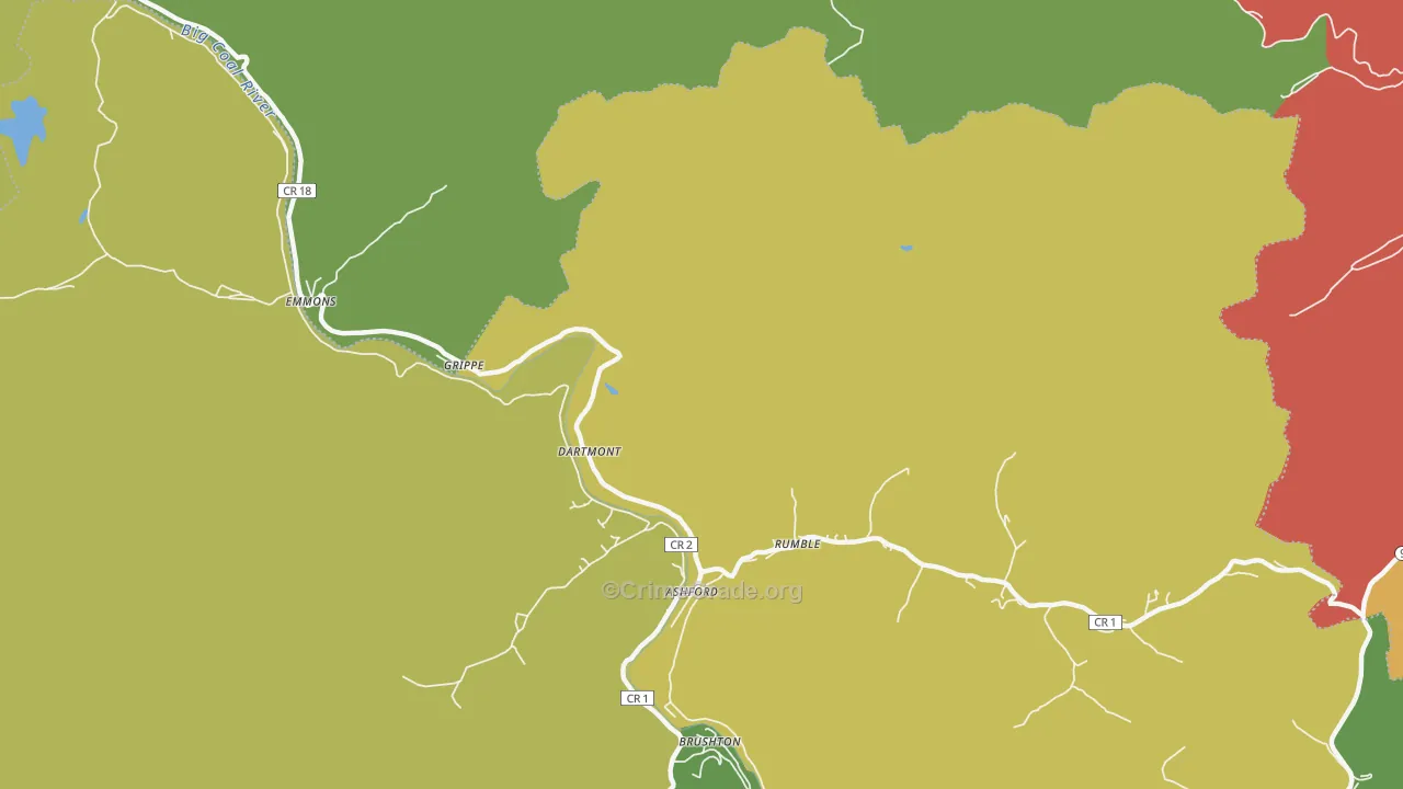 Dartmont, WV Map of Burglary Rates