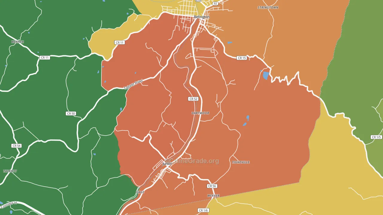 Dartmoor, WV Map of Burglary Rates