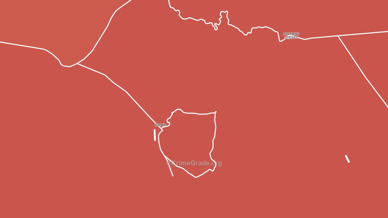 Darwin, CA Map of Burglary Rates