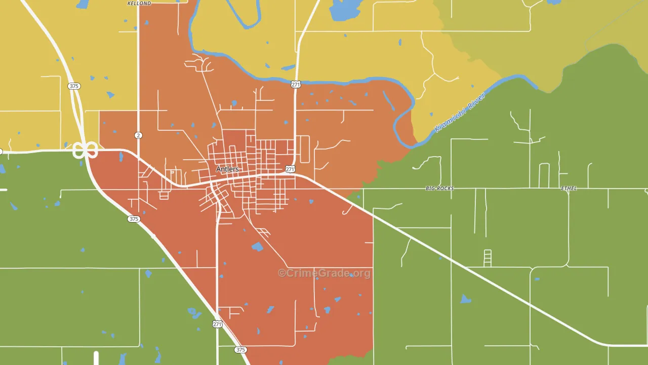 Darwin, OK Map of Burglary Rates