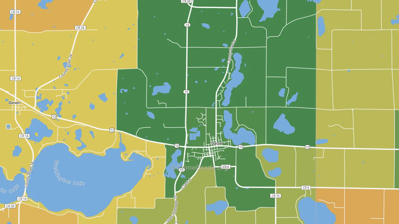 Dassel, MN Map of Burglary Rates