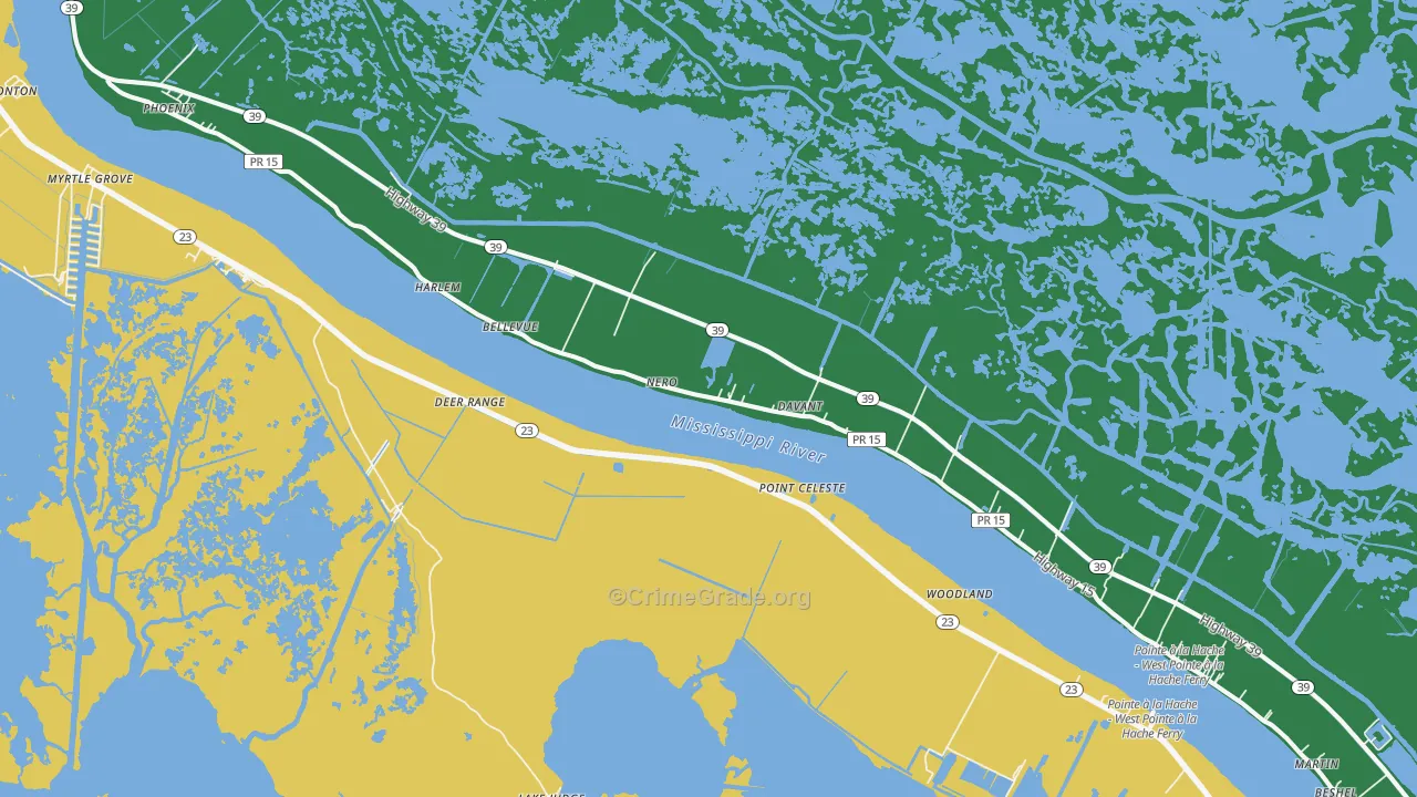 Davant, LA Map of Burglary Rates