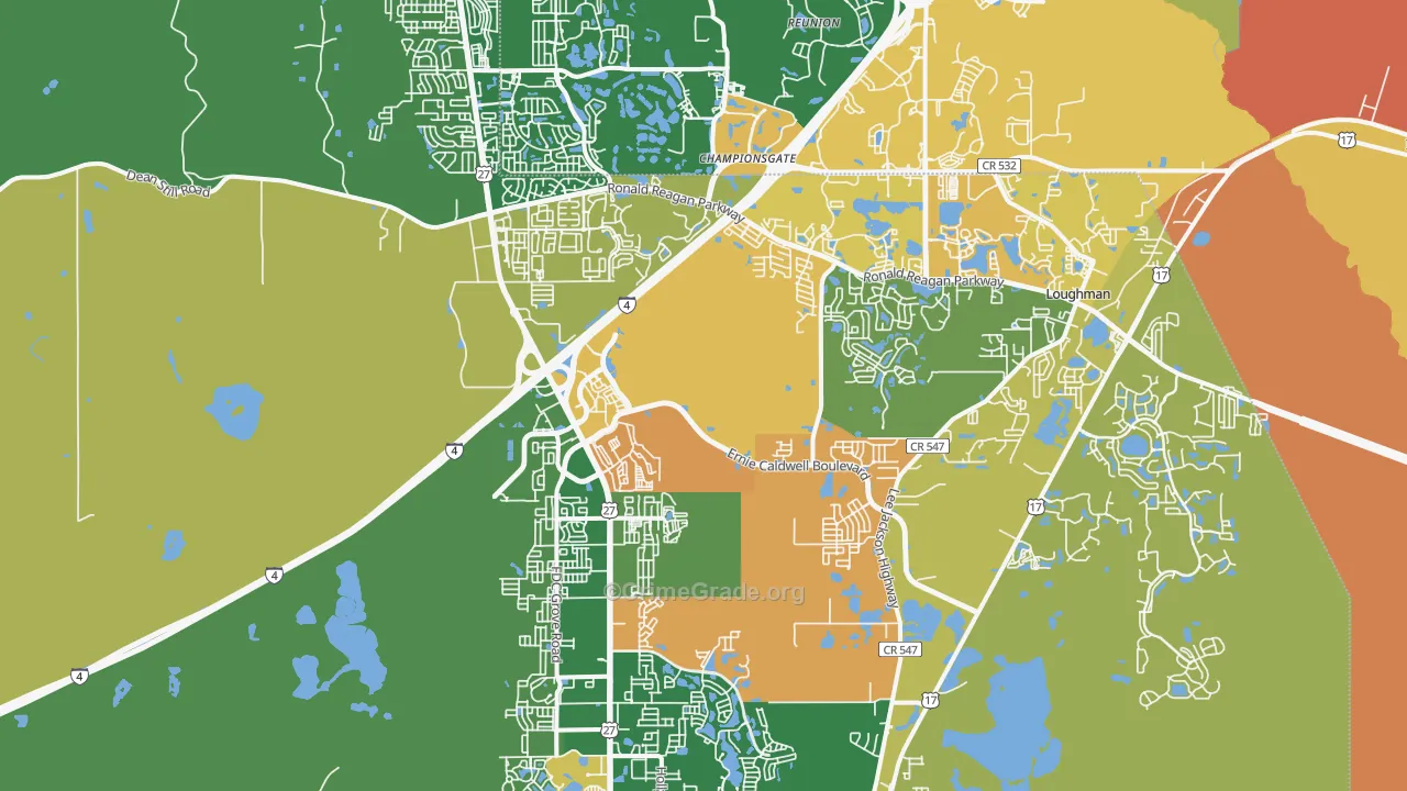Davenport, FL Map of Burglary Rates