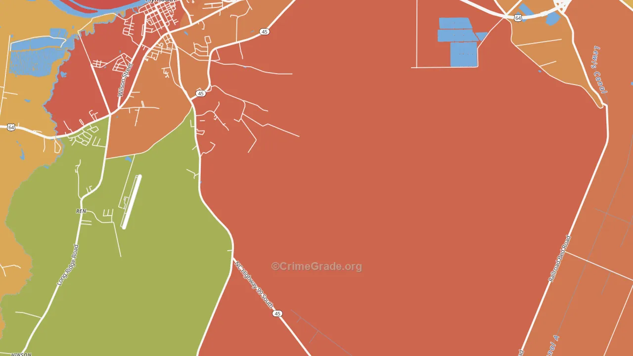 Davenport Forks, NC Map of Burglary Rates