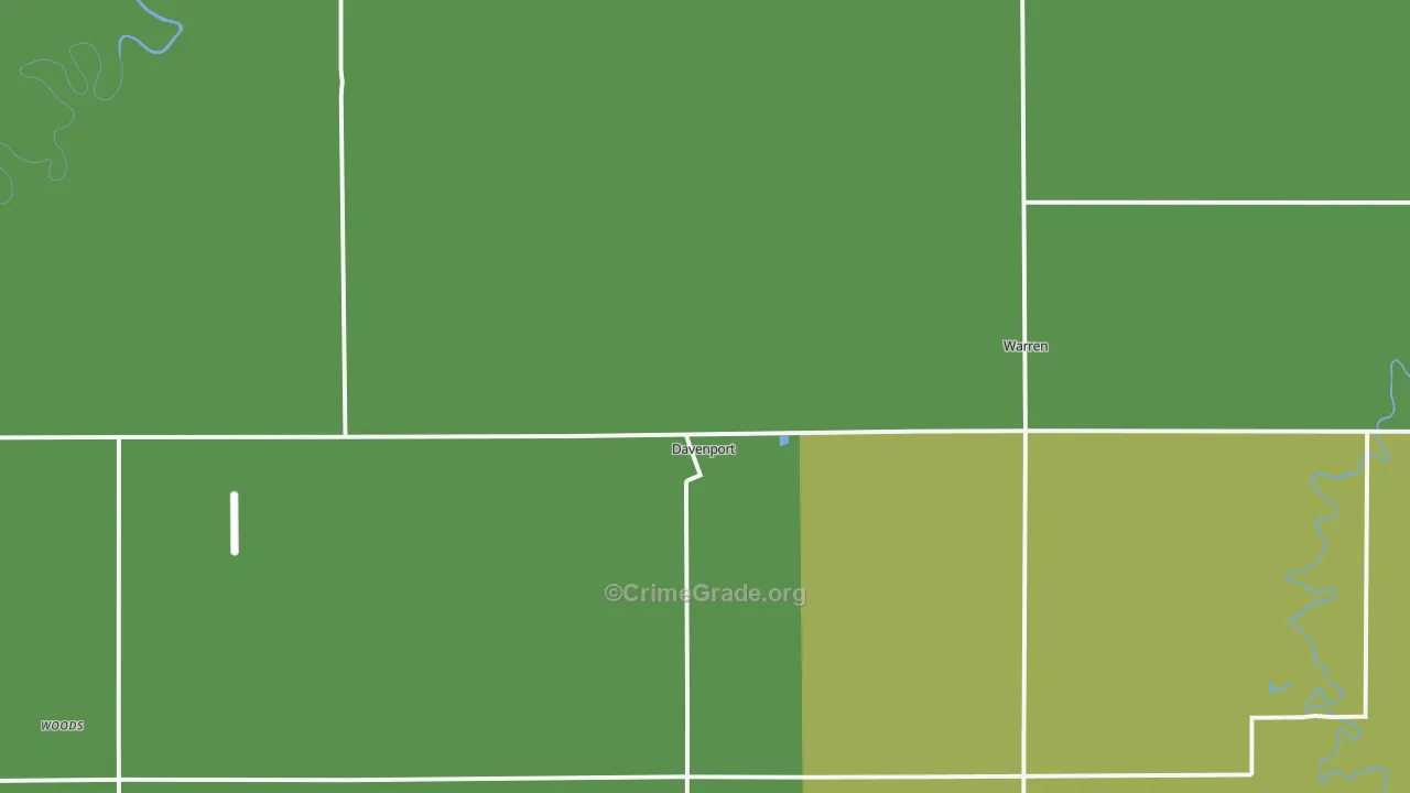 Davenport, ND Map of Burglary Rates