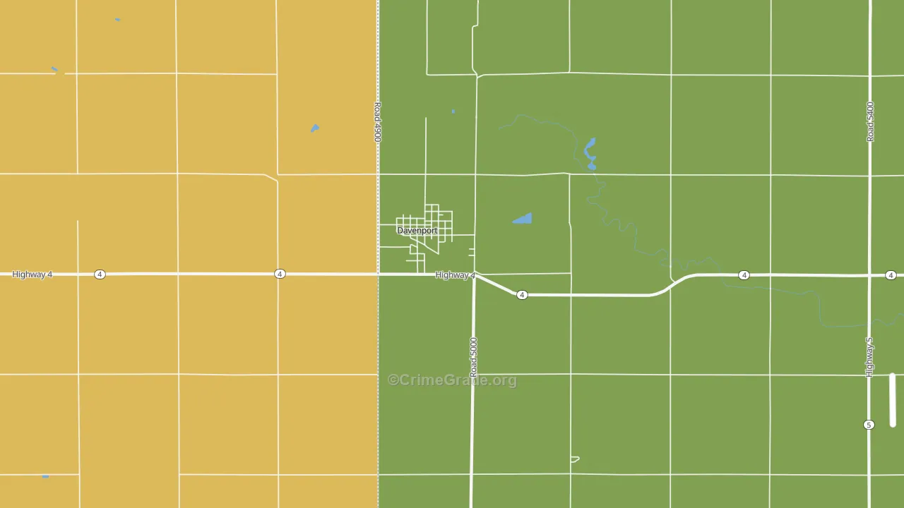 Davenport, NE Map of Burglary Rates
