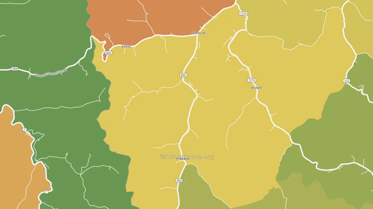 David, KY Map of Burglary Rates
