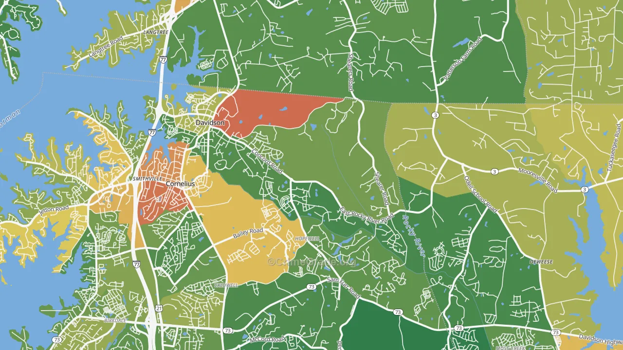 Davidson, NC Map of Burglary Rates