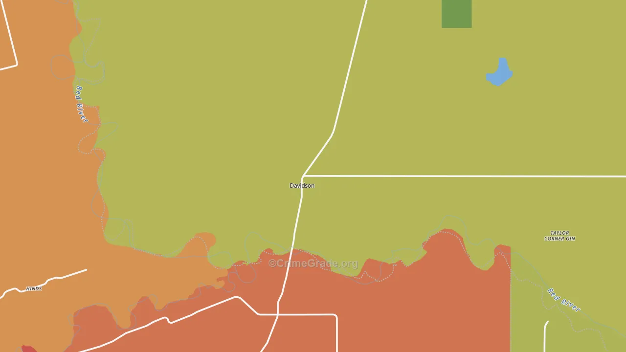Davidson, OK Map of Burglary Rates