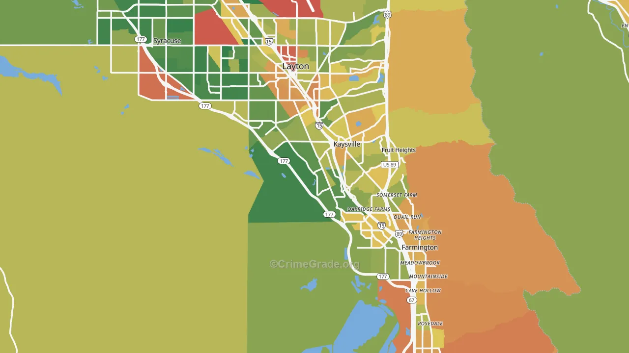 Davis County, UT Map of Burglary Rates
