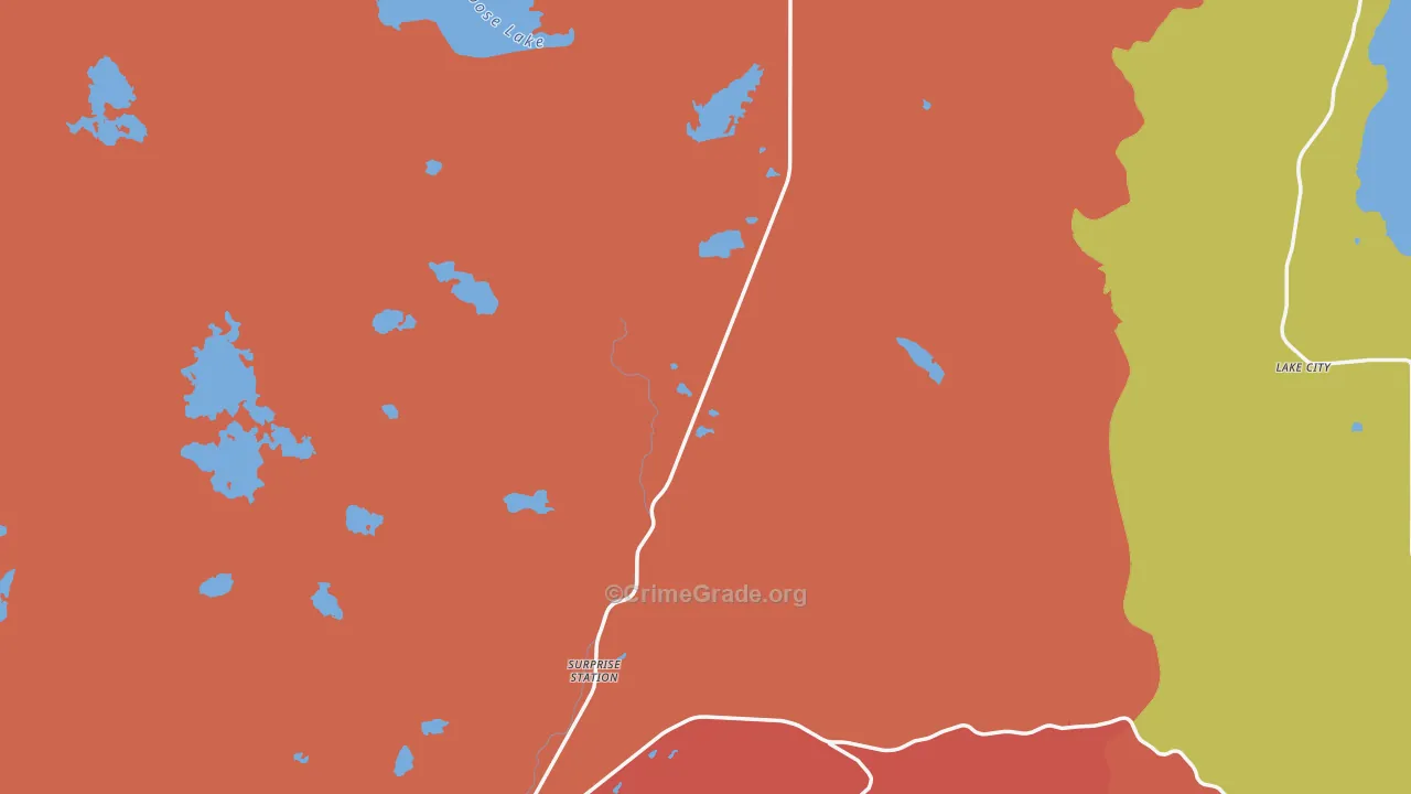 Davis Creek, CA Map of Burglary Rates