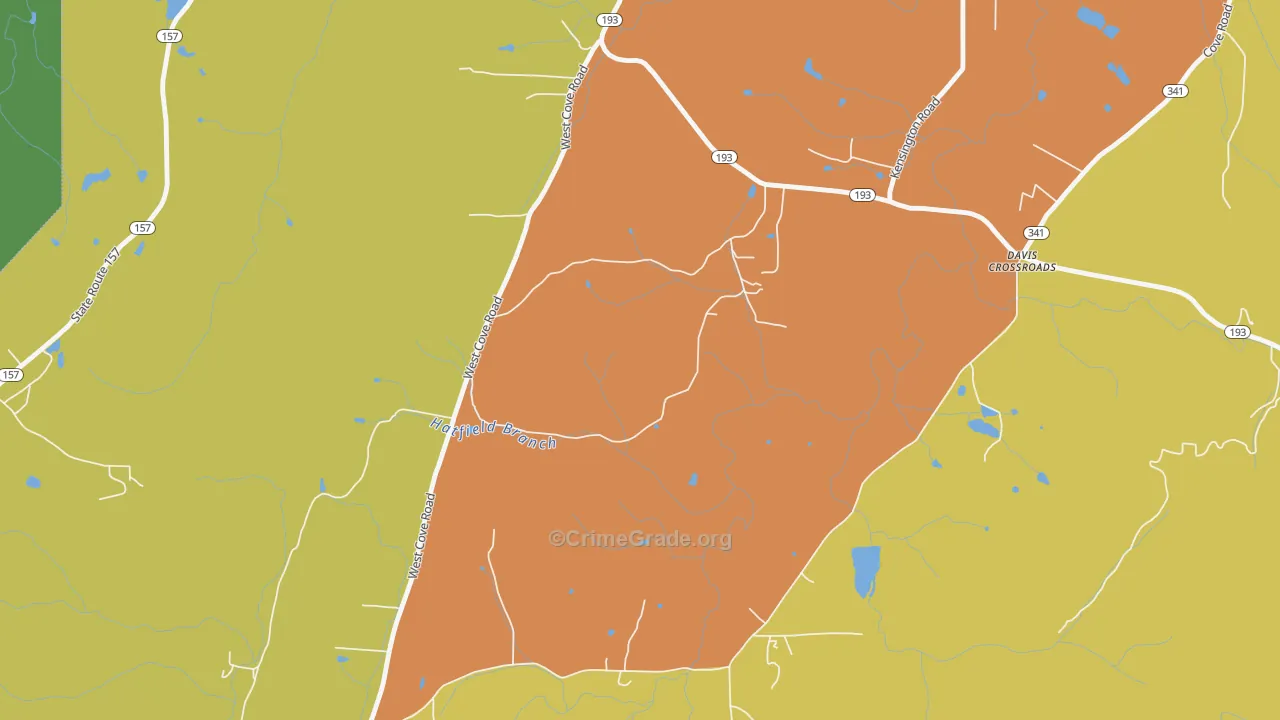 Davis Crossroads, GA Map of Burglary Rates
