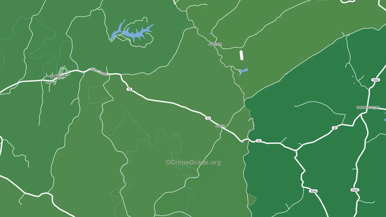 Davis, KY Map of Burglary Rates