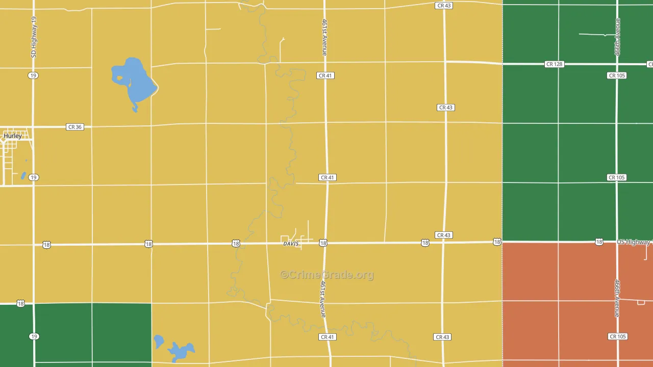 Davis, SD Map of Burglary Rates