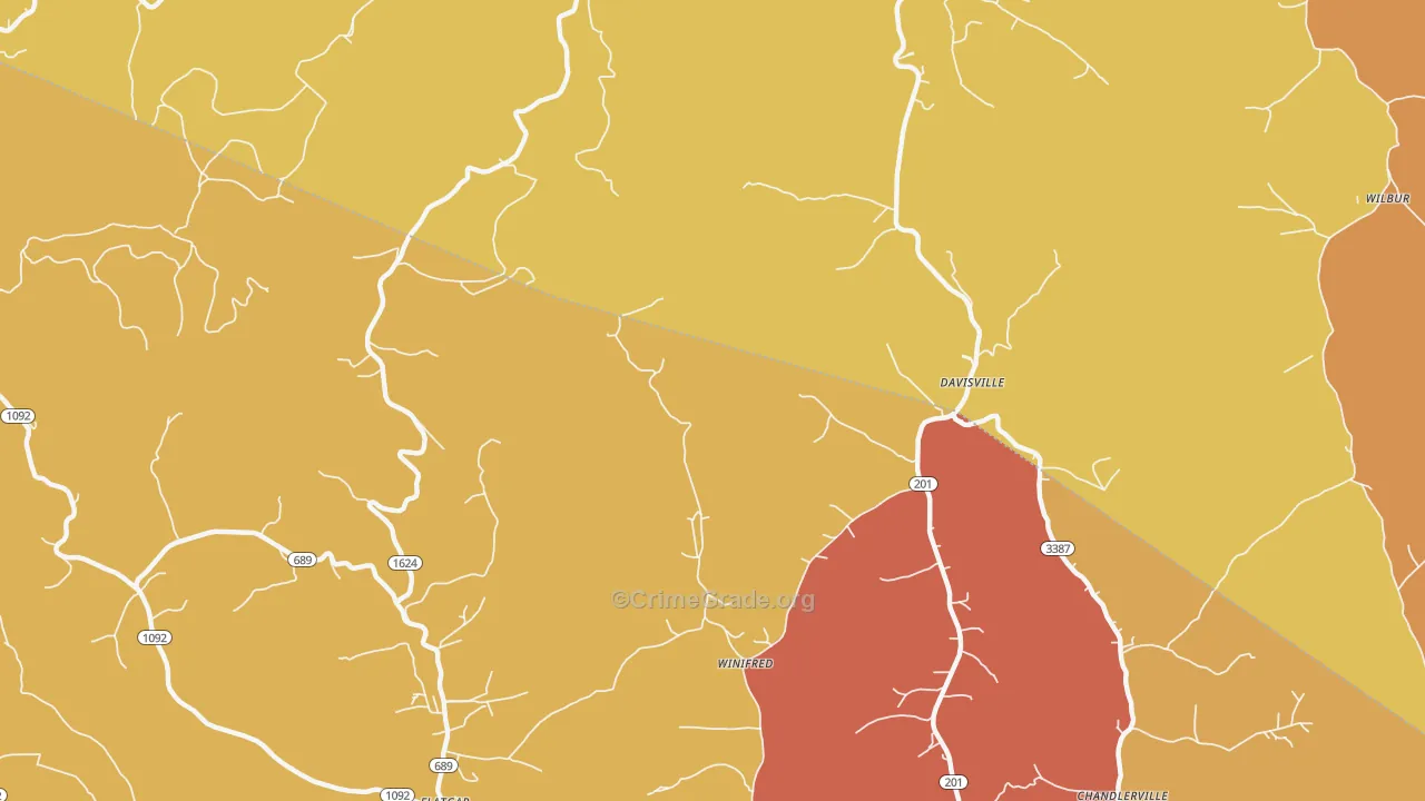 Davisville, KY Map of Burglary Rates